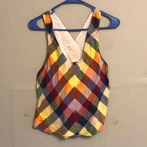 Picnic plaid cross back shirt (S)